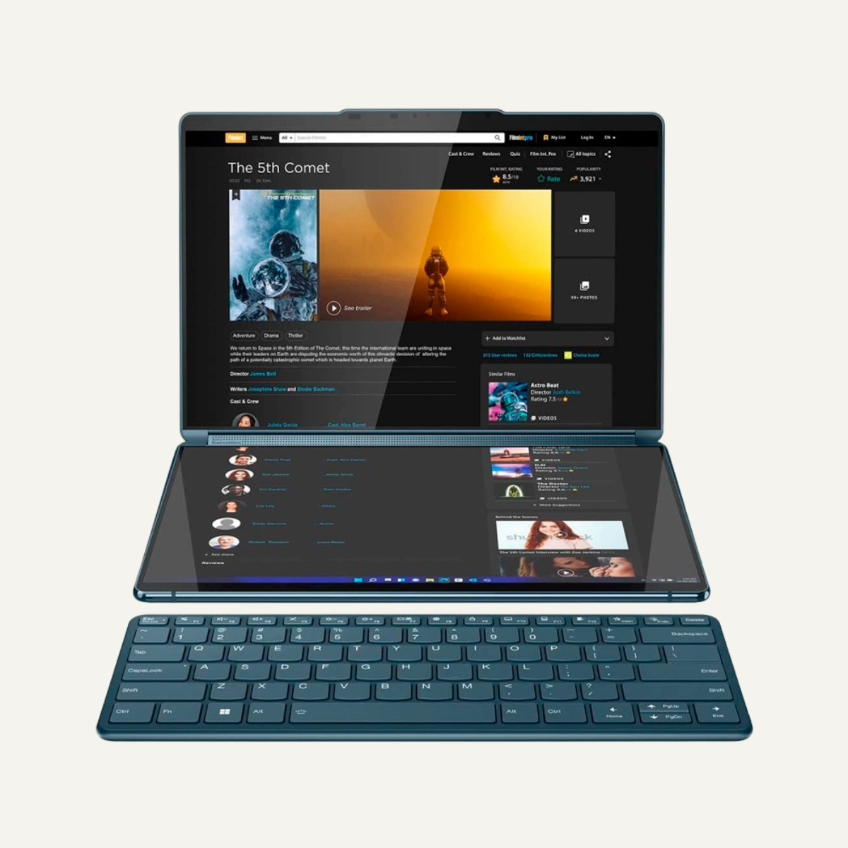 Notebook Lenovo Yoga Book 9 13IRU8, 2 x 13.3" 2.8K OLED Touch, Core i7-1355U 1.7/5.0GHz