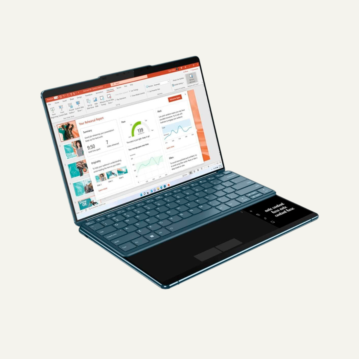 Notebook Lenovo Yoga Book 9 13IRU8, 2 x 13.3" 2.8K OLED Touch, Core i7-1355U 1.7/5.0GHz
