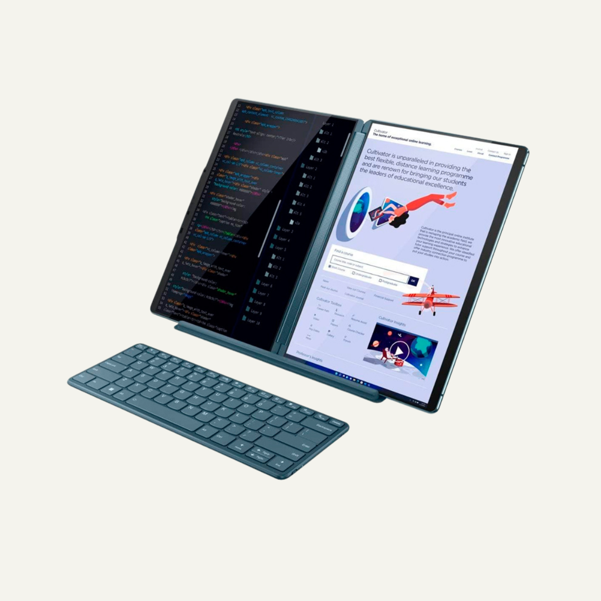 Notebook Lenovo Yoga Book 9 13IRU8, 2 x 13.3" 2.8K OLED Touch, Core i7-1355U 1.7/5.0GHz