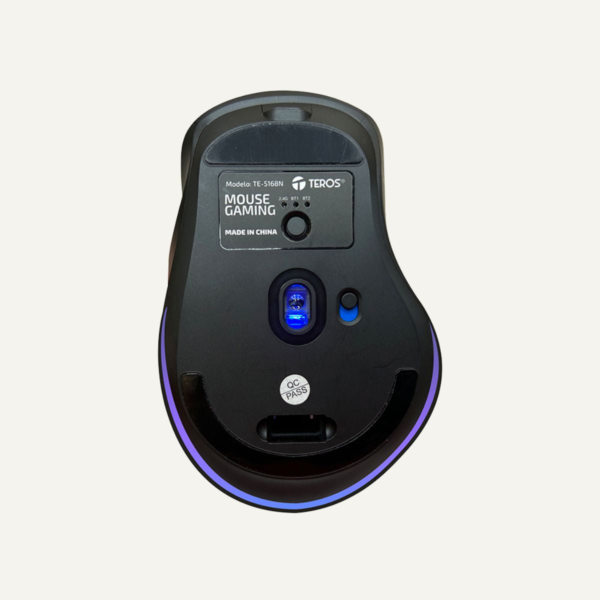 Mouse óptico gamer TEROS TE-5168N, 7 botones, 6400 DPI, RGB, negro