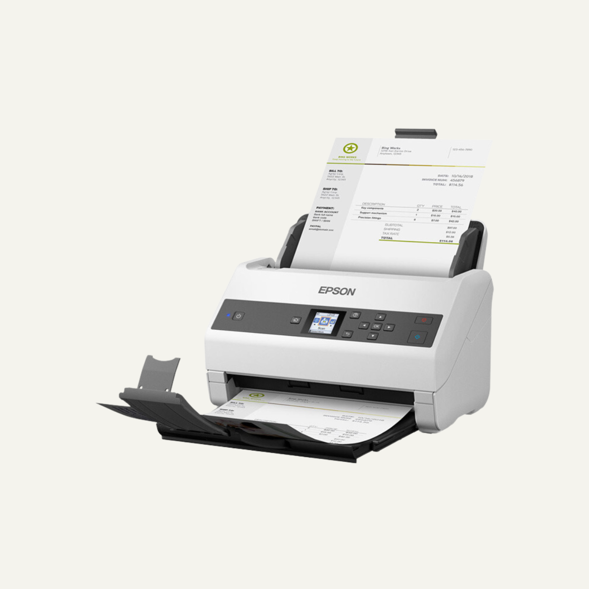 Escáner de documento Epson WorkForce DS-870, 600dpi, 65 ppm / 130 ipm, ADF.